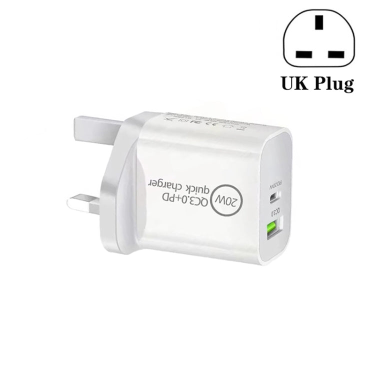 Caricabatterie da viaggio 18W USB PD e QC 3.0 presa UK