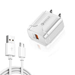 Caricabatterie da viaggio USB 18W QC 3.0 con cavo Micro USB 1m