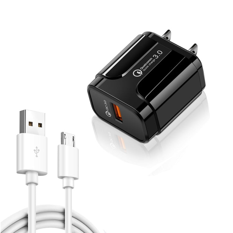 Caricabatterie da viaggio USB 18W QC 3.0 con cavo Micro USB 1m