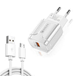 Caricabatterie da viaggio USB 18W QC 3.0 con cavo Micro USB 1m