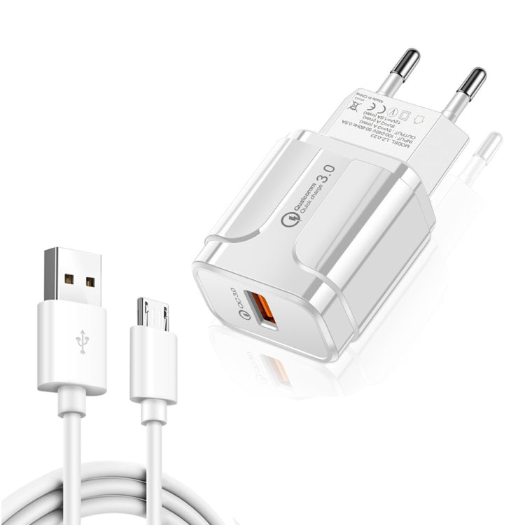 Caricabatterie da viaggio USB 18W QC 3.0 con cavo Micro USB 1m