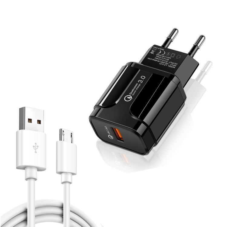 Caricabatterie da viaggio USB 18W QC 3.0 con cavo Micro USB 1m