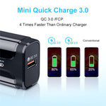 Caricabatterie da viaggio USB 18W QC 3.0 con cavo Micro USB 1m
