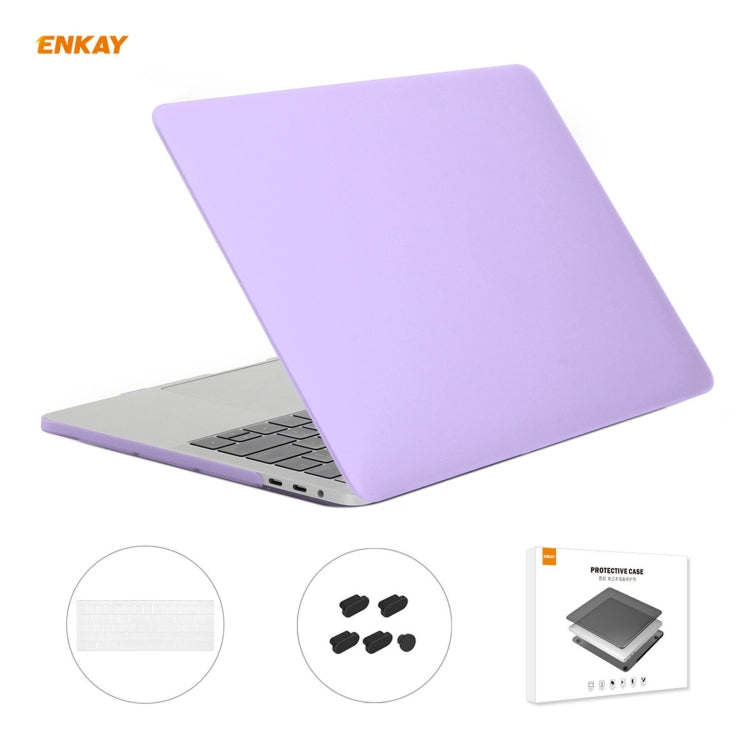 ENKAY Custodia protettiva per laptop opaca 3 in 1 + Pellicola per tastiera in TPU versione USA + Set di tappi antipolvere per MacBook Pro 13,3 pollici A1706 / A1989 / A2159 (con Touch Bar), For MacBook Pro 13.3 inch A1706 (with Touch Bar)