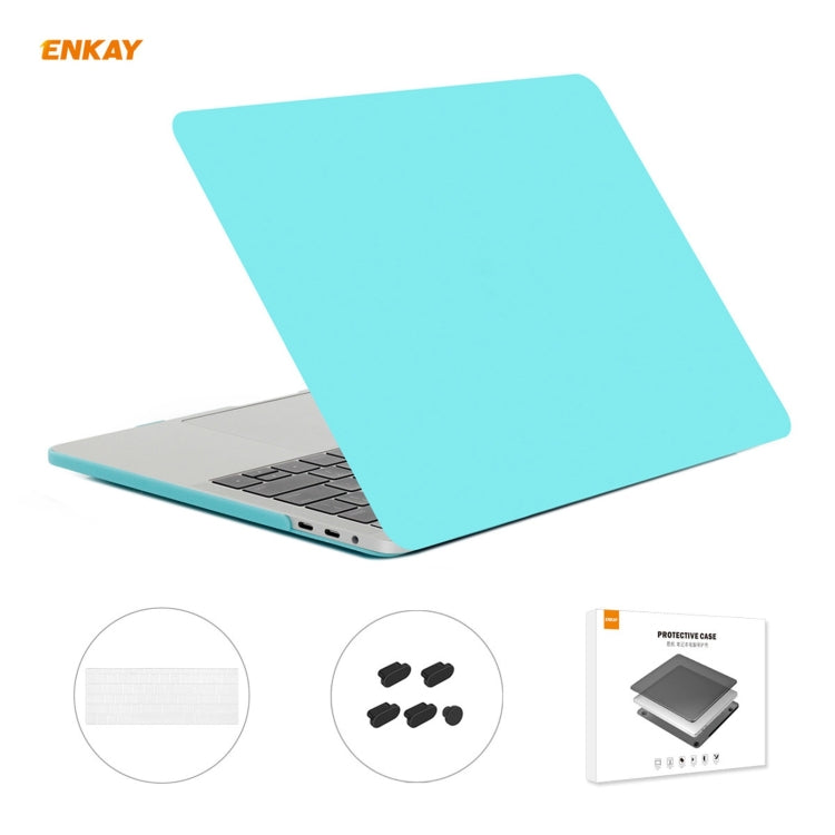 ENKAY Custodia protettiva per laptop opaca 3 in 1 + Pellicola per tastiera in TPU versione USA + Set di tappi antipolvere per MacBook Pro 13,3 pollici A1706 / A1989 / A2159 (con Touch Bar), For MacBook Pro 13.3 inch A1706 (with Touch Bar)