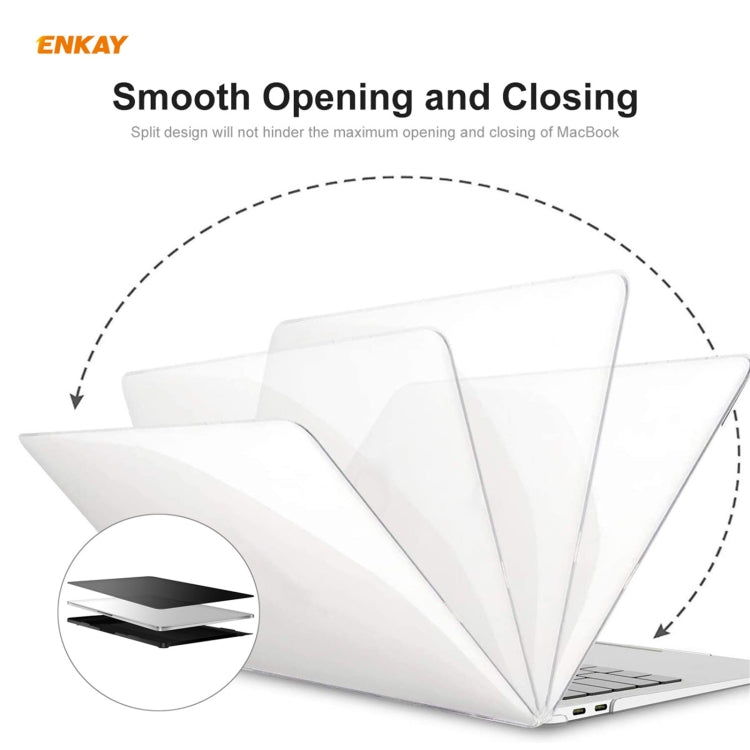 ENKAY Custodia protettiva per laptop in cristallo 3 in 1 + Pellicola per tastiera in TPU versione UE + Set di tappi antipolvere per MacBook Pro 13,3 pollici A1708 (senza Touch Bar), For MacBook Pro 13.3 inch A1708 (without Touch Bar)