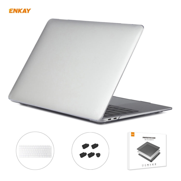ENKAY Custodia protettiva per laptop in cristallo 3 in 1 + Pellicola per tastiera in TPU versione UE + Set di tappi antipolvere per MacBook Air 13,3 pollici A1932 (2018), For MacBook Air 13.3 inch A1932 (2018)