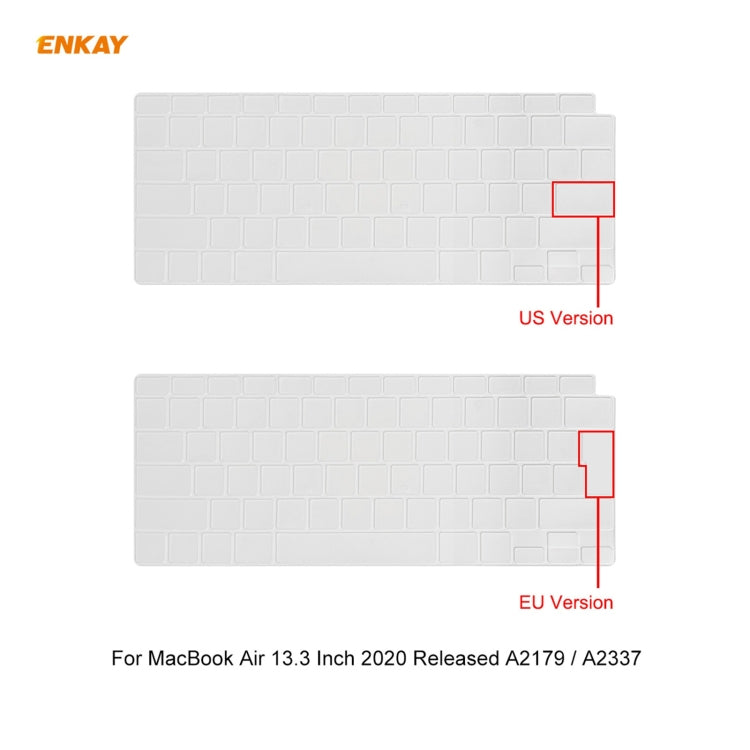 ENKAY Custodia protettiva per laptop in cristallo 3 in 1 + pellicola per tastiera in TPU versione USA + set di tappi antipolvere per MacBook Air 13,3 pollici A2179 e A2337 (2020), For MacBook Air 13.3 inch A2179 (2020)