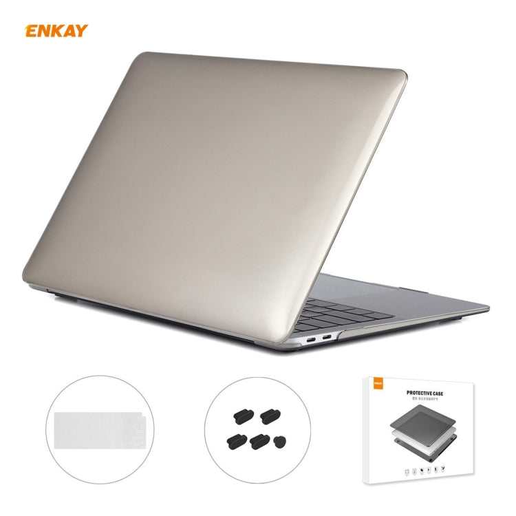 ENKAY Custodia protettiva per laptop in cristallo 3 in 1 + Pellicola per tastiera in TPU versione UE + Set di tappi antipolvere per MacBook Air 13,3 pollici A2179 e A2337 (2020), For MacBook Air 13.3 inch A2179 (2020)