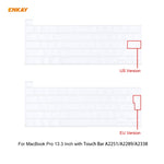 ENKAY Custodia protettiva per laptop in cristallo 3 in 1 + Pellicola per tastiera in TPU versione UE + Set di tappi antipolvere per MacBook Pro 13,3 pollici A2251 & A2289 & A2338 (con Touch Bar), For MacBook Pro 13.3 inch A2251 (with Touch Bar)
