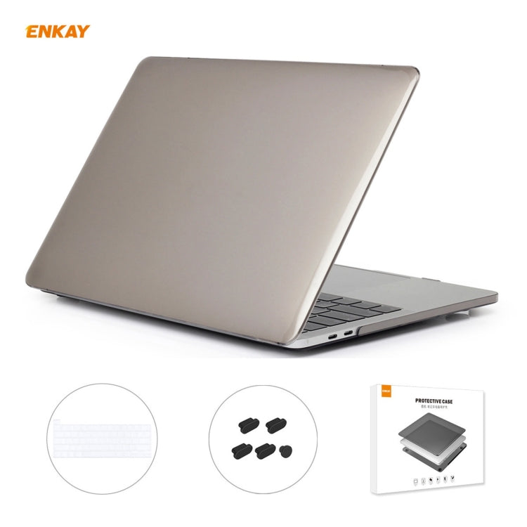 ENKAY Custodia protettiva per laptop in cristallo 3 in 1 + Pellicola per tastiera in TPU versione USA + Set di tappi antipolvere per MacBook Pro 16 pollici A2141 (con Touch Bar), For MacBook Pro 16 inch A2141 (with Touch Bar)