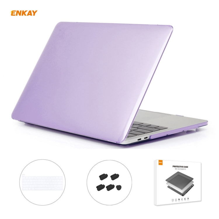 ENKAY Custodia protettiva per laptop in cristallo 3 in 1 + Pellicola per tastiera in TPU versione USA + Set di tappi antipolvere per MacBook Pro 16 pollici A2141 (con Touch Bar), For MacBook Pro 16 inch A2141 (with Touch Bar)