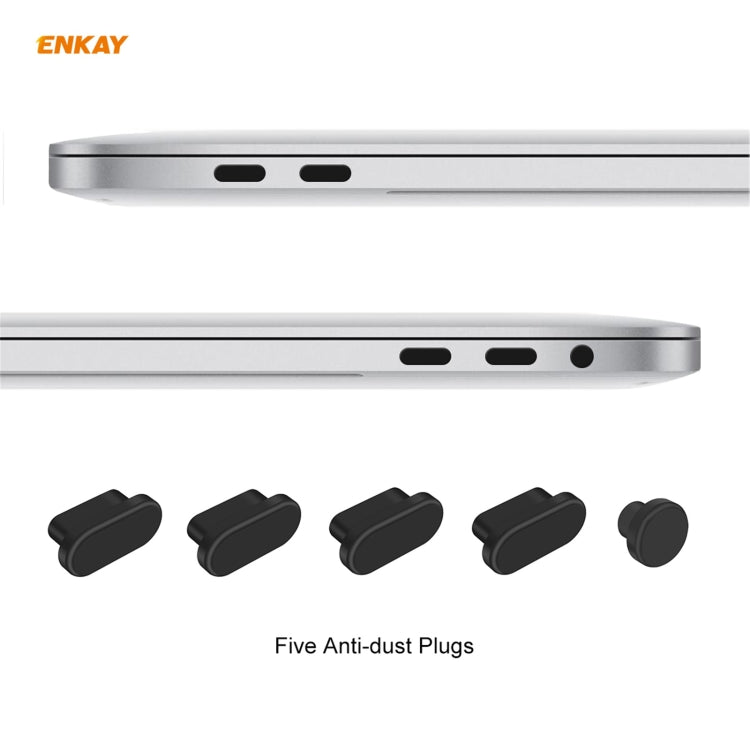 ENKAY Custodia protettiva per laptop in cristallo 3 in 1 + Pellicola per tastiera in TPU versione USA + Set di tappi antipolvere per MacBook Pro 16 pollici A2141 (con Touch Bar), For MacBook Pro 16 inch A2141 (with Touch Bar)
