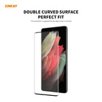 Per Samsung Galaxy S21 Ultra ENKAY Hat-Prince 0.26mm 9H 3D Pellicola in vetro temperato curvo a schermo intero a prova di esplosione, For Samsung Galaxy S21 Ultra(1pc), For Samsung Galaxy S21 Ultra(2pcs), For Samsung Galaxy S21 Ultra(5pcs)