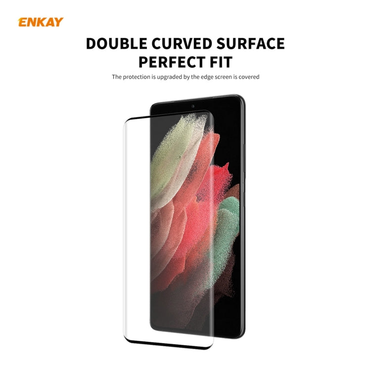 Per Samsung Galaxy S21 Ultra ENKAY Hat-Prince 0.26mm 9H 3D Pellicola in vetro temperato curvo a schermo intero a prova di esplosione, For Samsung Galaxy S21 Ultra(1pc), For Samsung Galaxy S21 Ultra(2pcs), For Samsung Galaxy S21 Ultra(5pcs)