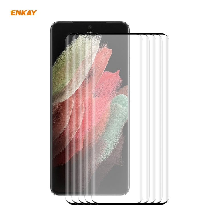 Per Samsung Galaxy S21 Ultra ENKAY Hat-Prince 0.26mm 9H 3D Pellicola in vetro temperato curvo a schermo intero a prova di esplosione, For Samsung Galaxy S21 Ultra(1pc), For Samsung Galaxy S21 Ultra(2pcs), For Samsung Galaxy S21 Ultra(5pcs)