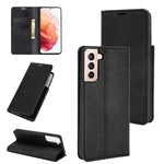 Per Samsung Galaxy S21 Plus Custodia in pelle con ventosa magnetica da lavoro retro-skin con supporto, slot per carte e portafoglio, For Samsung Galaxy S21 Plus