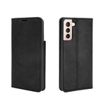 Per Samsung Galaxy S21 Plus Custodia in pelle con ventosa magnetica da lavoro retro-skin con supporto, slot per carte e portafoglio, For Samsung Galaxy S21 Plus
