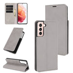 Per Samsung Galaxy S21 Plus Custodia in pelle con ventosa magnetica da lavoro retro-skin con supporto, slot per carte e portafoglio, For Samsung Galaxy S21 Plus