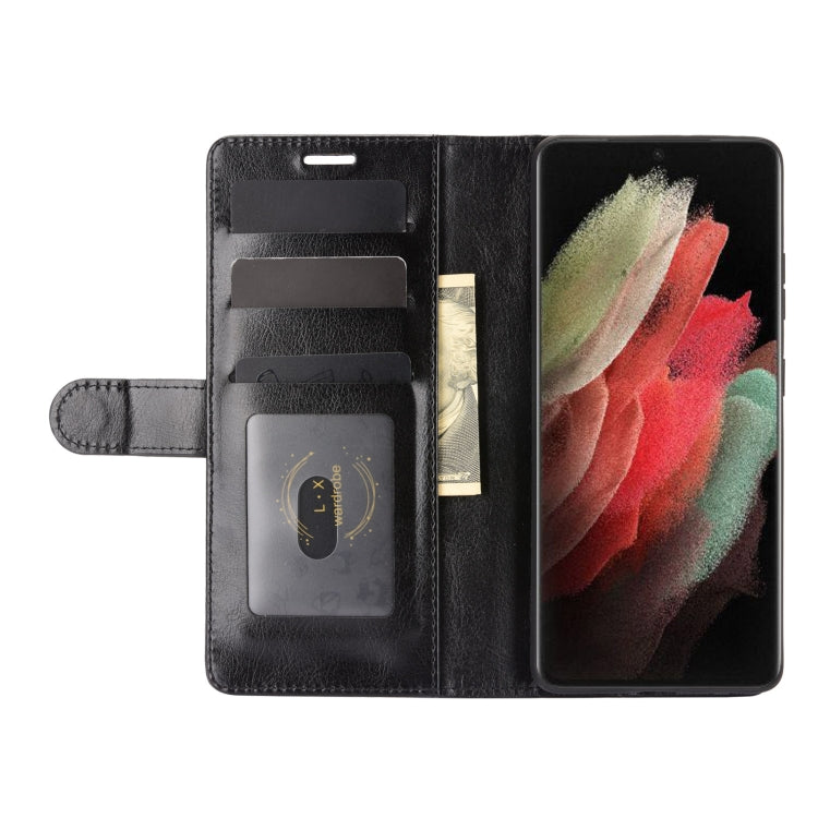 Per Samsung Galaxy S21 Ultra R64 Texture Custodia protettiva a vibrazione orizzontale singola con supporto e slot per schede e portafoglio e cornice per foto, For Samsung Galaxy S21 Ultra
