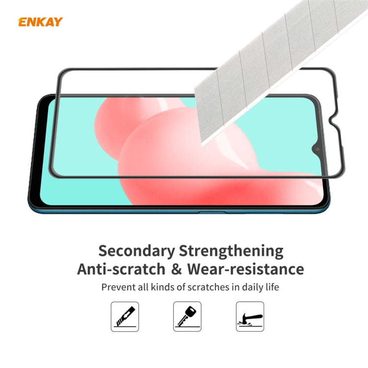 ENKAY Hat-Prince Protezione anticaduta per pellicola a schermo intero in vetro temperato con colla piena anti-caduta, For Samsung Galaxy A32 5G / M12 / A12, For Samsung Galaxy A52 4G / 5G, For Samsung Galaxy A72 4G / 5G