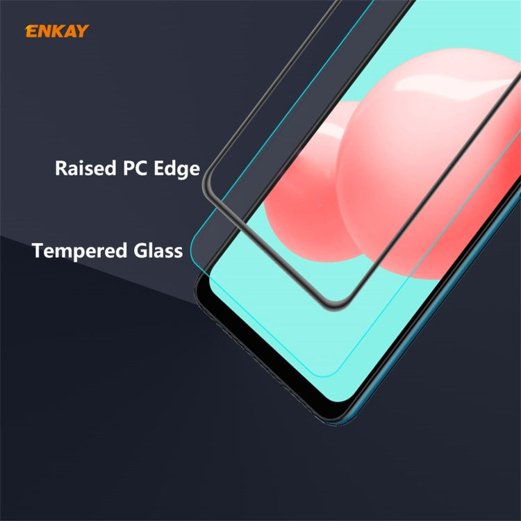 2 PZ ENKAY Hat-Prince Anti-drop Full Glue Vetro temperato Pellicola a schermo intero Protezione anti-caduta, For Samsung Galaxy A32 5G / M12 / A12, For Samsung Galaxy A52 4G / 5G, For Samsung Galaxy A72 4G / 5G