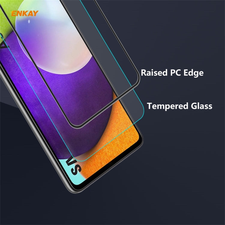 5 PZ ENKAY Hat-Prince Anti-drop Full Glue Vetro temperato Pellicola a schermo intero Protezione anti-caduta, For Samsung Galaxy A52 4G / 5G, For Samsung Galaxy A72 4G / 5G, For Samsung Galaxy A32 5G / M12 / A12