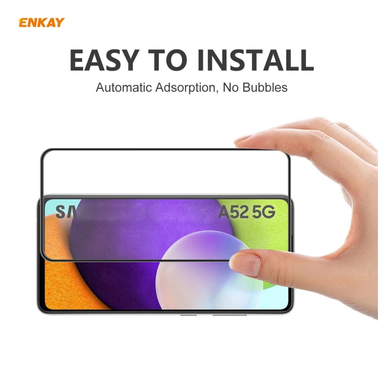 5 PZ ENKAY Hat-Prince Anti-drop Full Glue Vetro temperato Pellicola a schermo intero Protezione anti-caduta, For Samsung Galaxy A52 4G / 5G, For Samsung Galaxy A72 4G / 5G, For Samsung Galaxy A32 5G / M12 / A12