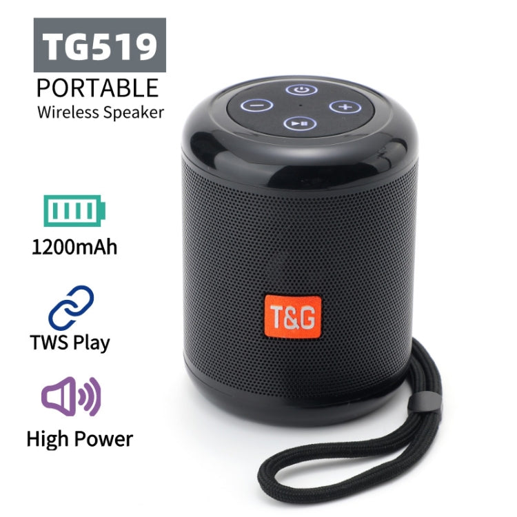 T&G TG519 TWS Altoparlante Bluetooth portatile HiFi Subwoofer Altoparlanti a colonna wireless per esterni Supporto TF Card / FM / Disco AUX / U da 3,5 mm / Chiamata in vivavoce