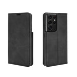 Per Samsung Galaxy S21 Ultra 5G Custodia in pelle con ventosa magnetica da lavoro retro-skin con supporto, slot per carte e portafoglio, For Samsung Galaxy S21 Ultra 5G