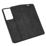 Per Samsung Galaxy S21 Ultra 5G Custodia in pelle con ventosa magnetica da lavoro retro-skin con supporto, slot per carte e portafoglio, For Samsung Galaxy S21 Ultra 5G