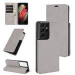 Per Samsung Galaxy S21 Ultra 5G Custodia in pelle con ventosa magnetica da lavoro retro-skin con supporto, slot per carte e portafoglio, For Samsung Galaxy S21 Ultra 5G