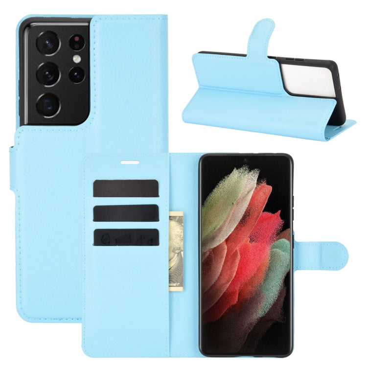 Per Samsung Galaxy S21 Ultra 5G Litchi Texture Custodia protettiva a vibrazione orizzontale con supporto e slot per carte e portafoglio, For Galaxy S21 Ultra 5G