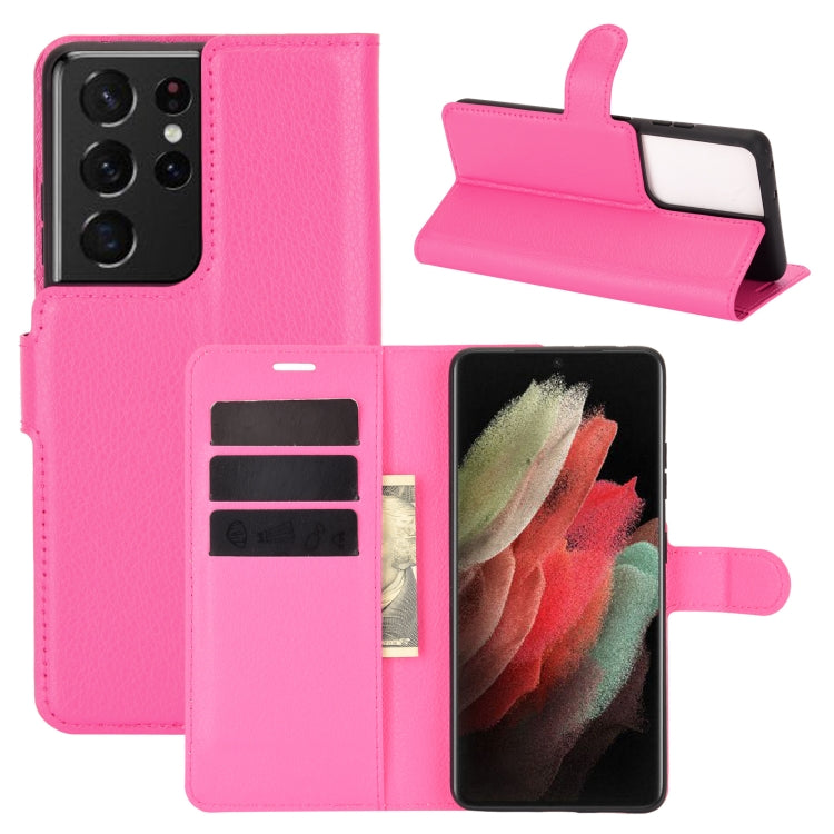 Per Samsung Galaxy S21 Ultra 5G Litchi Texture Custodia protettiva a vibrazione orizzontale con supporto e slot per carte e portafoglio, For Galaxy S21 Ultra 5G