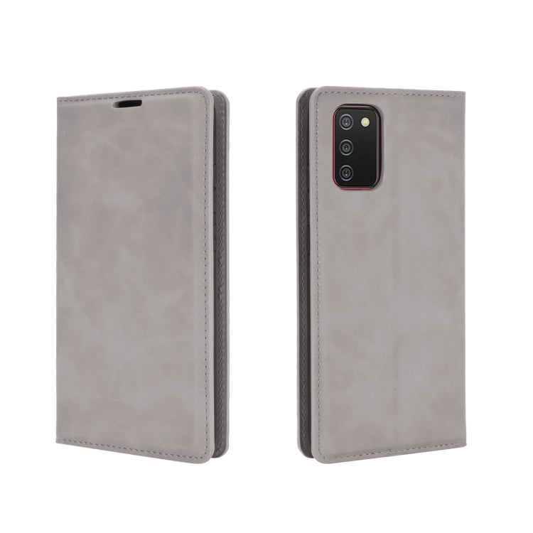 Per Samsung Galaxy A02s (versione USA) Custodia in pelle con ventosa magnetica per affari retro-pelle con supporto e slot per schede e portafoglio, For Galaxy A02s (US Version)
