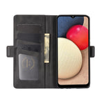 Per Samsung Galaxy A02s (versione USA) Custodia in pelle a vibrazione orizzontale con fibbia magnetica a doppio lato con supporto e slot per schede e portafoglio, For Galaxy A02s (US Version)