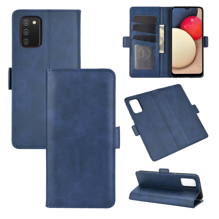Per Samsung Galaxy A02s (versione USA) Custodia in pelle a vibrazione orizzontale con fibbia magnetica a doppio lato con supporto e slot per schede e portafoglio, For Galaxy A02s (US Version)