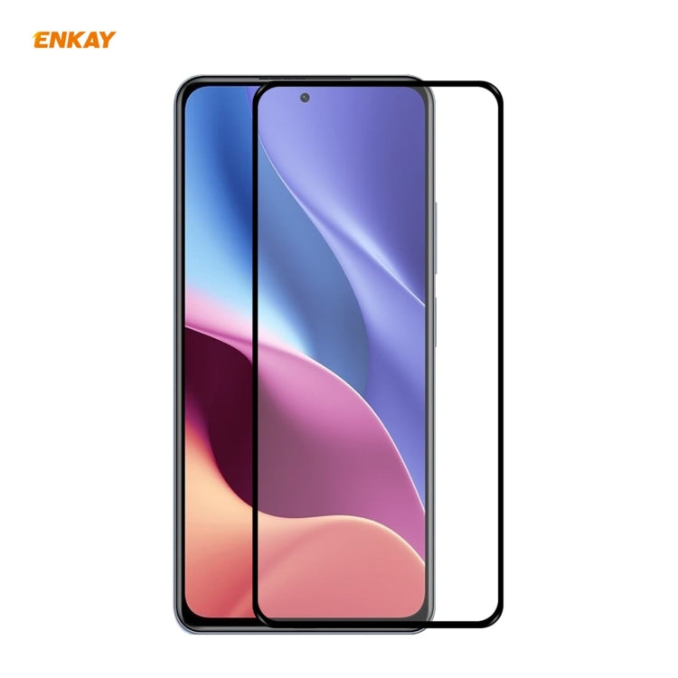 ENKAY Hat-Prince Full Glue 0.26mm 9H 2.5D Pellicola a copertura totale in vetro temperato, For Xiaomi Redmi K40 / K40 Pro(+), For Xiaomi Redmi Note 9T, For Xiaomi Redmi 9T, For Samsung Galaxy F62