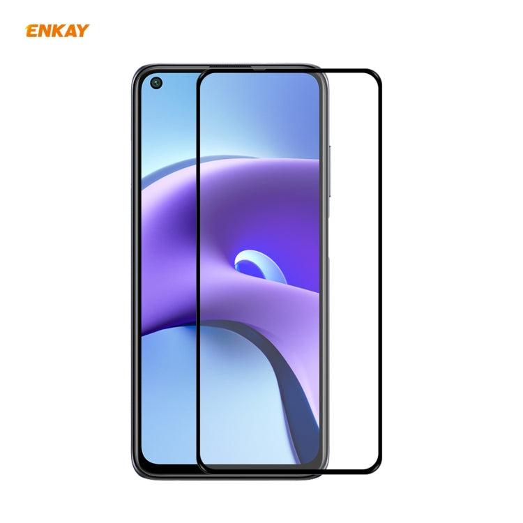 ENKAY Hat-Prince Full Glue 0.26mm 9H 2.5D Pellicola a copertura totale in vetro temperato, For Xiaomi Redmi K40 / K40 Pro(+), For Xiaomi Redmi Note 9T, For Xiaomi Redmi 9T, For Samsung Galaxy F62