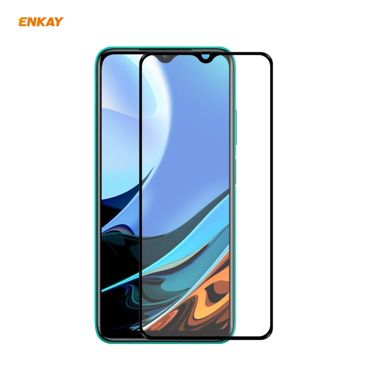 ENKAY Hat-Prince Full Glue 0.26mm 9H 2.5D Pellicola a copertura totale in vetro temperato, For Xiaomi Redmi K40 / K40 Pro(+), For Xiaomi Redmi Note 9T, For Xiaomi Redmi 9T, For Samsung Galaxy F62