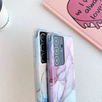 Cover posteriore per telefono IMD in marmo dorato con flusso anti-frantumazione a quattro angoli, For Samsung Galaxy S21 Ultra 5G, For Samsung Galaxy S21 Plus 5G, For Samsung Galaxy S21 5G