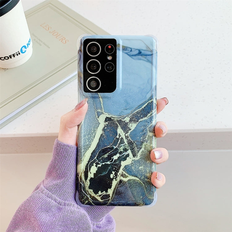Cover posteriore per telefono IMD in marmo dorato con flusso anti-frantumazione a quattro angoli, For Samsung Galaxy S21 Ultra 5G, For Samsung Galaxy S21 Plus 5G, For Samsung Galaxy S21 5G