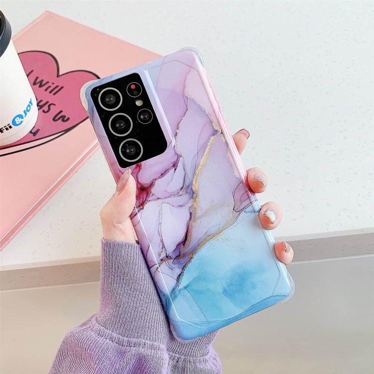 Cover posteriore per telefono IMD in marmo dorato con flusso anti-frantumazione a quattro angoli, For Samsung Galaxy S21 Ultra 5G, For Samsung Galaxy S21 Plus 5G, For Samsung Galaxy S21 5G