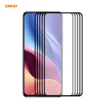 5 PZ ENKAY Hat-Prince Full Glue 0.26mm 9H 2.5D Pellicola a copertura totale in vetro temperato, For Xiaomi Redmi K40 / K40 Pro(+), For Xiaomi Redmi Note 9T, For Xiaomi Redmi 9T, For Samsung Galaxy F62