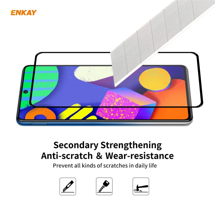 10 PZ ENKAY Hat-Prince Full Glue 0.26mm 9H 2.5D Pellicola a copertura totale in vetro temperato, For Samsung Galaxy F62(10 PCS), For Xiaomi Redmi Note 9T (10 PCS), For Xiaomi Redmi 9T (10 PCS), For Xiaomi Redmi K40 (10 PCS)