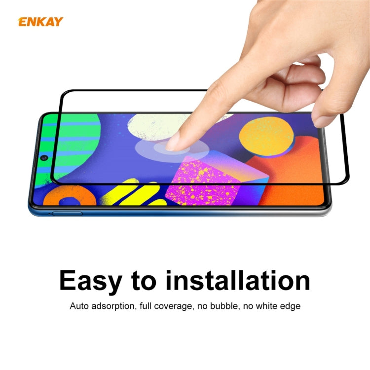 10 PZ ENKAY Hat-Prince Full Glue 0.26mm 9H 2.5D Pellicola a copertura totale in vetro temperato, For Samsung Galaxy F62(10 PCS), For Xiaomi Redmi Note 9T (10 PCS), For Xiaomi Redmi 9T (10 PCS), For Xiaomi Redmi K40 (10 PCS)
