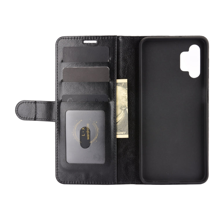 Per Samsung Galaxy A32 5G R64 Texture Custodia protettiva a vibrazione orizzontale singola con supporto e slot per schede e portafogli e cornice per foto, For Samsung Galaxy A32 5G