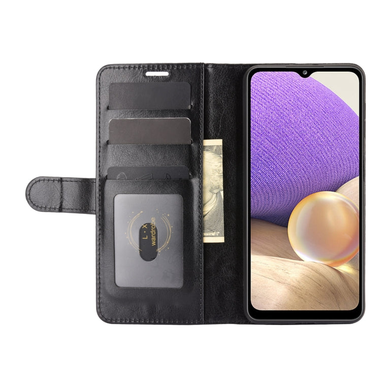 Per Samsung Galaxy A32 5G R64 Texture Custodia protettiva a vibrazione orizzontale singola con supporto e slot per schede e portafogli e cornice per foto, For Samsung Galaxy A32 5G