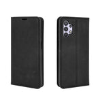 Per Samsung Galaxy A32 5G Custodia in pelle con ventosa magnetica per affari retro-pelle con supporto e slot per carte e portafoglio, For Galaxy A32 5G
