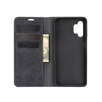 Per Samsung Galaxy A32 5G Custodia in pelle con ventosa magnetica per affari retro-pelle con supporto e slot per carte e portafoglio, For Galaxy A32 5G